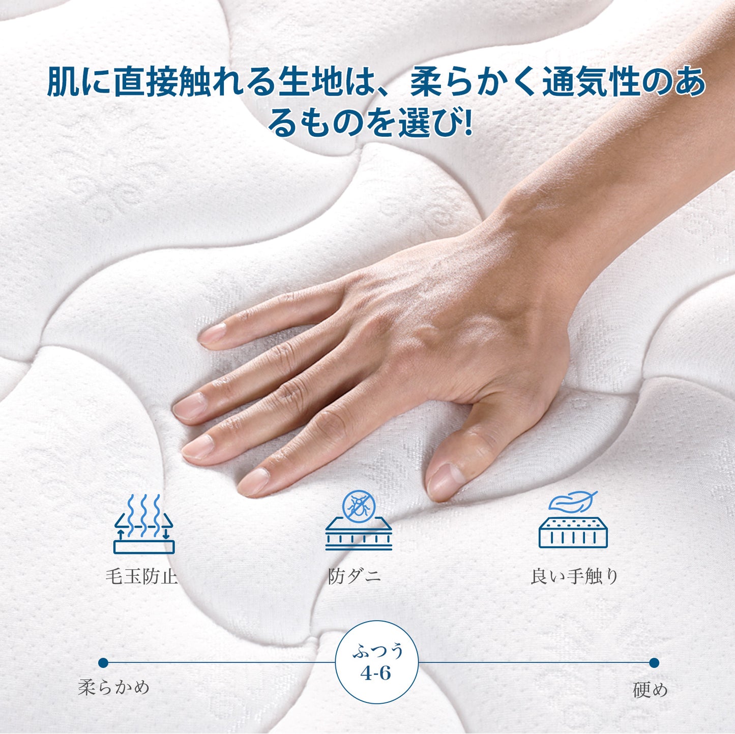 Inofia マットレス 高反発 極厚22CM ポケットコイル 高密度ウレタン 底付き感無し