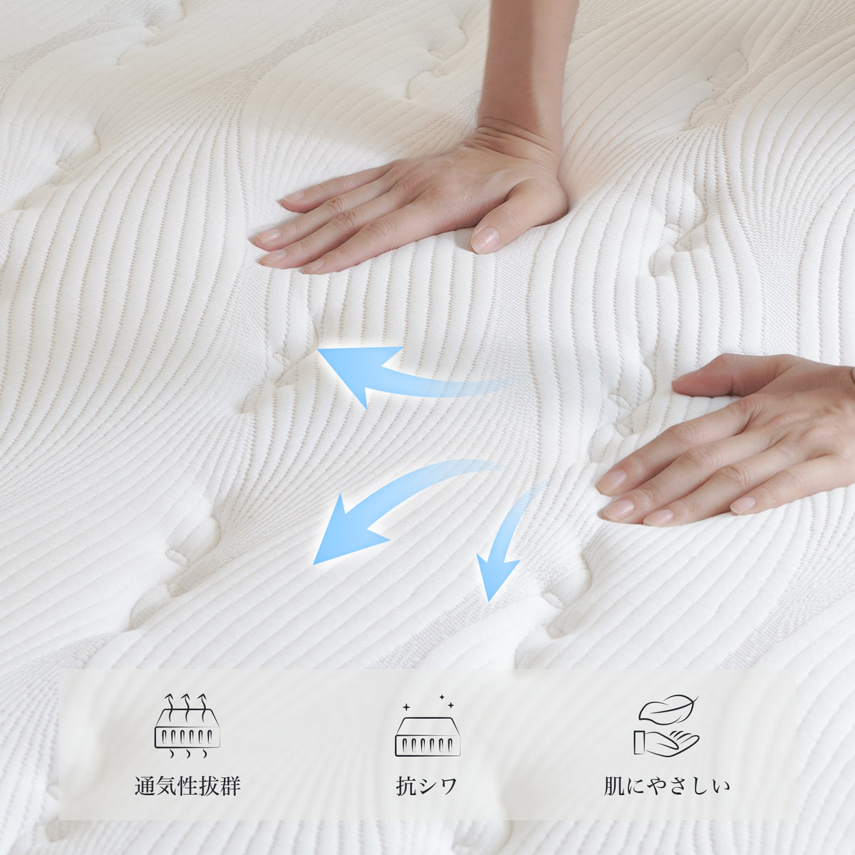 Inofia マットレス 極厚23cm 高反発 ポケットコイル ベッド 通気性 高密度ウレタン 高耐久性 圧縮梱包 底付き感無し 運びやすい