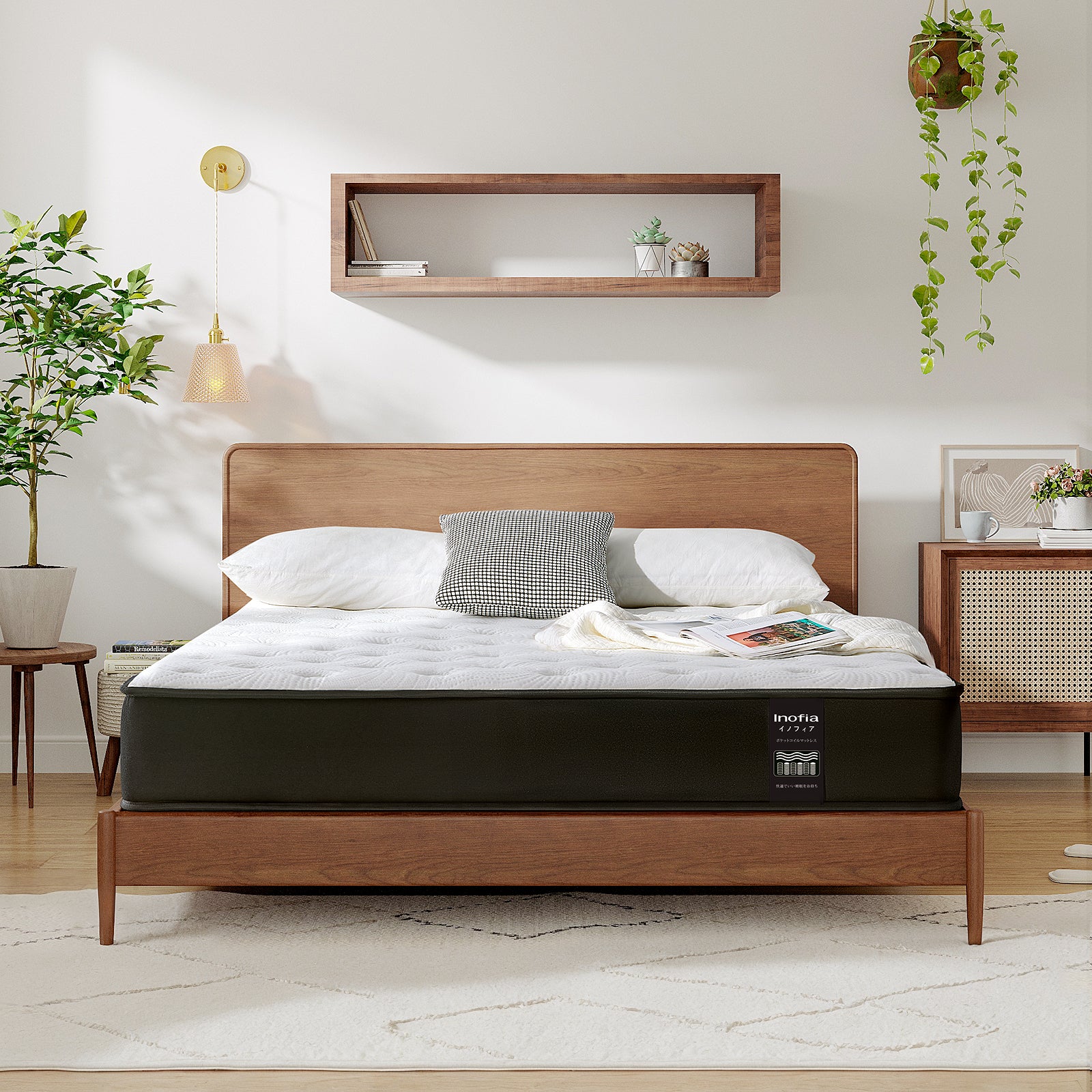 イノフィア 高反発ポケットコイルマットレス シングルサイズ 美品【送料込み】 Inofiaマットレス 高反発 極厚20cm ポケットコイル 体圧分散 通気性 高
