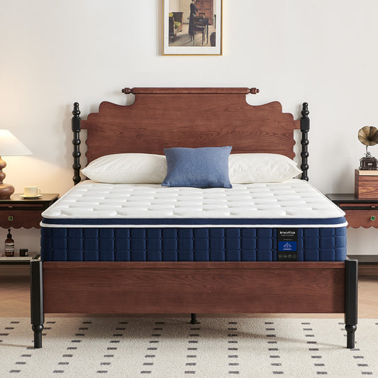 Inofia マットレス 高反発 極厚23cm  ポケットコイル 高密度ウレタン 贅沢ニット生地 体圧分散 通気性 寝返りサポート