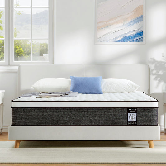 Inofia マットレス 高反発 極厚25cm ポケットコイル 竹炭ラテックス 体圧分散 抗菌防臭加工 快適睡眠